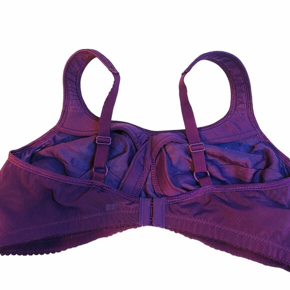 #4596 PURPLE COMFORT CHOICE BRA NON WIRE LACE SIZE 40C - Picture 5 of 9